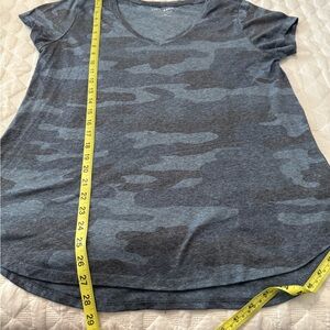 Lucky Brand Gray and Blue Short Sleeve Tee